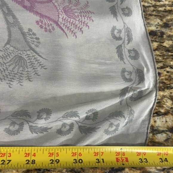 Paisley Print Hand Rolled Lightweight Square Scarf - Picture 3 of 4